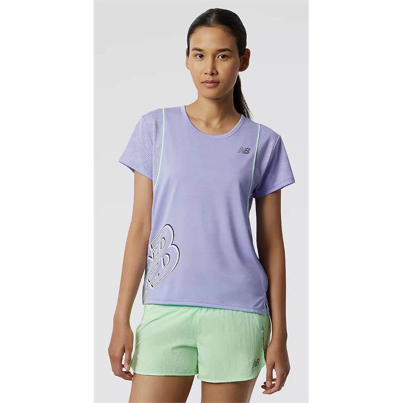 New Balance Womens Printed Fast Flight SS Top-5